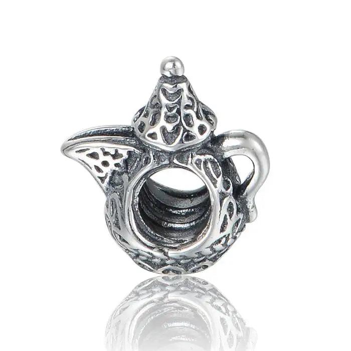 Arabian Coffee Pot Charm 925 Sterling Silver for Bracelets & Necklaces