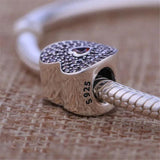 925 Sterling Silver Love Heart Charm Bracelet DIY Jewelry