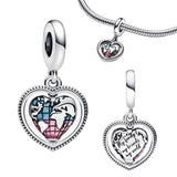 925 Silver Puzzle Heart Friendship Pendant Charms DIY Jewelry