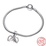 925 Silver Puzzle Heart Friendship Pendant Charms DIY Jewelry