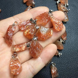 Rough Sunstone Gemstones Earrings 925 Sterling Silver