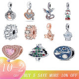 925 Sterling Silver Fits Bracelet Necklace Charm Bead Women Pendant DIY Jewelry