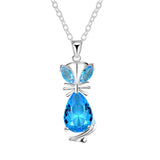Fox Light Crystal Inlaid CZ Necklace Gift