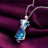 Fox Light Crystal Inlaid CZ Necklace Gift