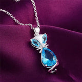 Fox Light Crystal Inlaid CZ Necklace Gift