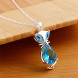 Fox Light Crystal Inlaid CZ Necklace Gift