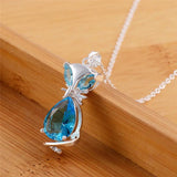 Fox Light Crystal Inlaid CZ Necklace Gift