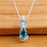 Fox Light Crystal Inlaid CZ Necklace Gift