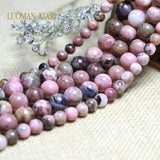 Natural Rhodochrosite Round Gemstone Beads 6/8/10MM