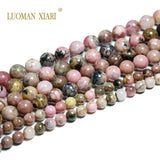 Natural Rhodochrosite Round Gemstone Beads 6/8/10MM