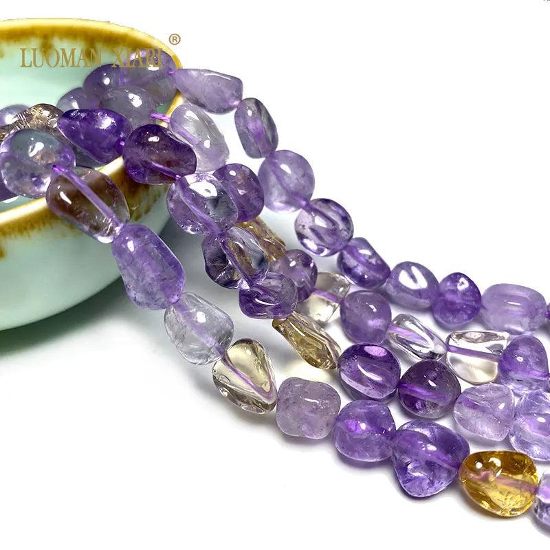 Natural Ametrine Purple Stone Chips Beads for Jewelry Making
