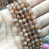 Sunstone 6x8MM Faceted Rondelle Round Stone Beads for Jewelry Making
