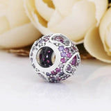Heart Pattern Love Beads 925 Silver Bracelet Bangle DIY Jewelry