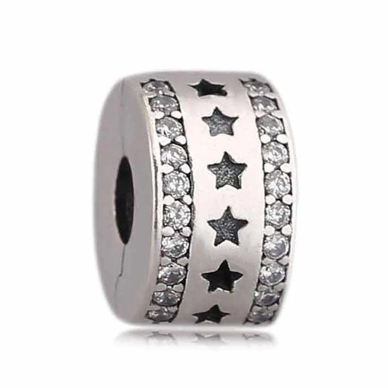 Winter Starry Formation Clear CZ 925 Silver Beads for Charm Jewelry