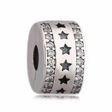 Winter Starry Formation Clear CZ 925 Silver Beads for Charm Jewelry