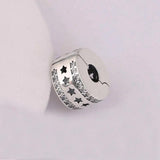 Winter Starry Formation Clear CZ 925 Silver Beads for Charm Jewelry