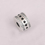 Winter Starry Formation Clear CZ 925 Silver Beads for Charm Jewelry