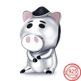 S925 Silver Duck Cat Pig Octopus Bracelet Jewelry Gift