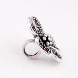 Peach Blossom Flower & Crystal Beads 925 Silver Charm Bracelet DIY Jewelry