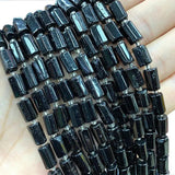 Natural Tourmaline Loose Faceted Cylinder Beads for Jewelry Making