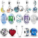 925 Silver Parrot Charms for Bracelet&Bangle DIY Jewelry