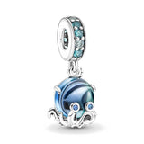 925 Silver Parrot Charms for Bracelet&Bangle DIY Jewelry