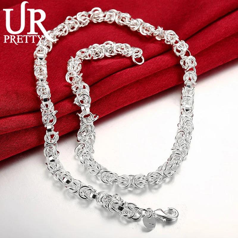 925 Sterling Silver Faucet Chain Matte Smooth Necklace For Women