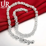 925 Sterling Silver Faucet Chain Matte Smooth Necklace For Women