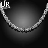 925 Sterling Silver Faucet Chain Matte Smooth Necklace For Women