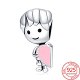 925 Sterling Silver Love Boy & Girl Charm for Bracelet DIY Gift