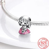 925 Sterling Silver Love Boy & Girl Charm for Bracelet DIY Gift