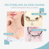 Rose Tree Feather Heart Charms Beads Fit Bracelet Women 925 Sterling Silver