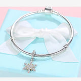 Rose Tree Feather Heart Charms Beads Fit Bracelet Women 925 Sterling Silver