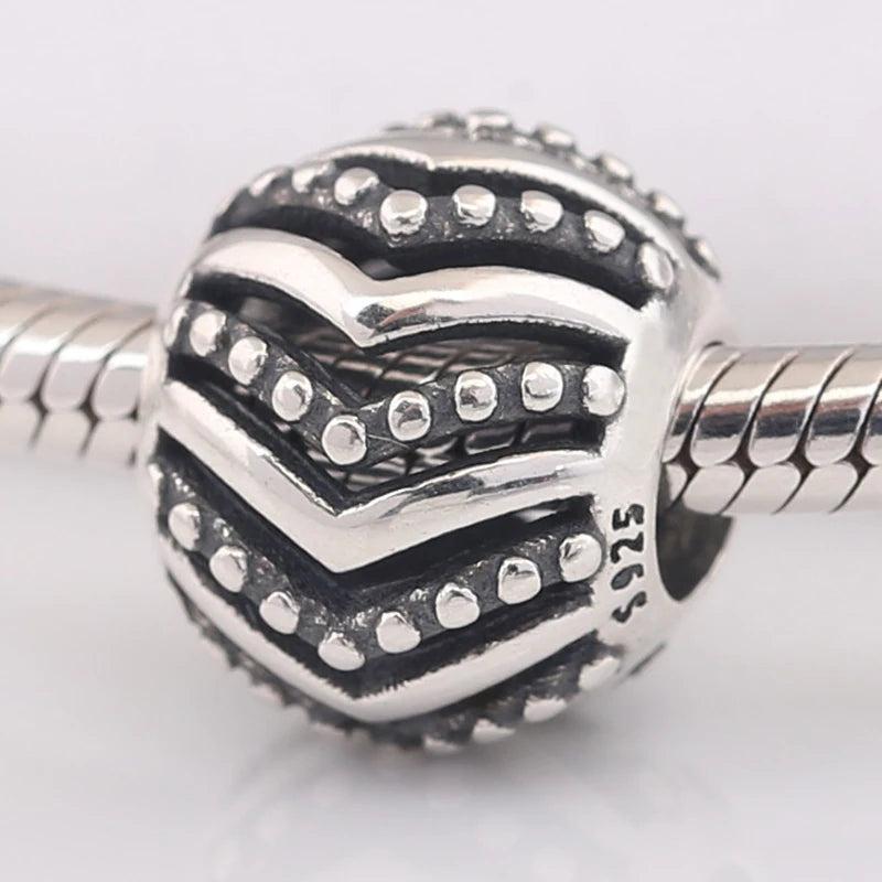 925 Silver Openwork Bead Charm for Bracelet Bangle