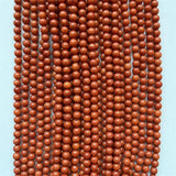 6MM Orange Red Coral Stone Round Loose Beads for Women Gemstone DIY Jewelry