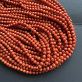 6MM Orange Red Coral Stone Round Loose Beads for Women Gemstone DIY Jewelry