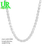 925 Silver 5MM Dragon Head Chain Necklace 20/24 Inch