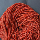 3MM Orange Red Coral Stone Round Beads for DIY Jewelry