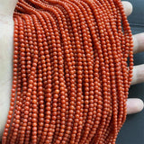3MM Orange Red Coral Stone Round Beads for DIY Jewelry