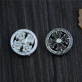 925 Sterling Silver Spacer Beads 14mm Round Buddhism Ornament Charm Beads
