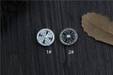 925 Sterling Silver Spacer Beads 14mm Round Buddhism Ornament Charm Beads