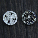 925 Sterling Silver Spacer Beads 14mm Round Buddhism Ornament Charm Beads