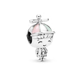 925 Sterling Silver Astronaut Propeller Bead for Bracelet Necklace