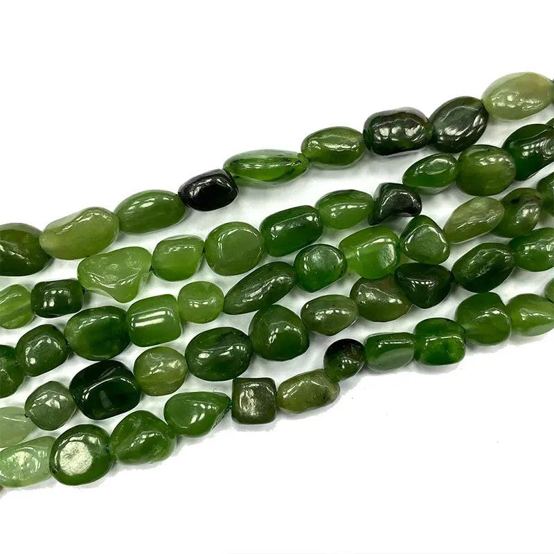 Green Jade 6-8mm Irregular Stone Beads for Jewelry Making
