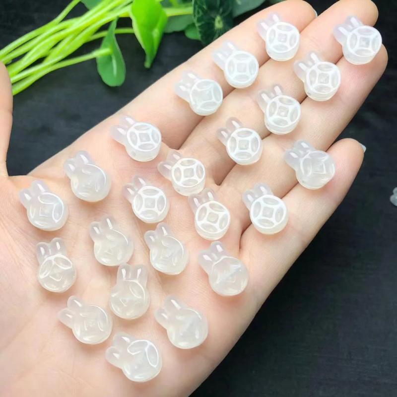Natural Agate Coin Rabbit Jewelry Making DIY Accessories