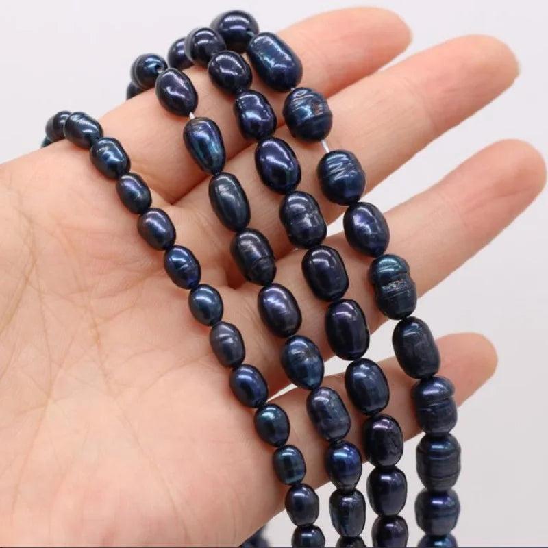 Natural Freshwater Rice-Shaped AA Pearl DIY Jewelry Accessories Necklace