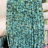 Natural Stone Abacus Beads 3x2mm Spacer Turquoise Pyrite Jewelry Making DIY