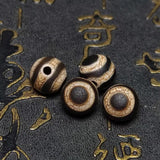 2Pcs Fire Offering Type 3-line Sky Eye Totem Agate Dzi Beads