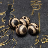 2Pcs Fire Offering Type 3-line Sky Eye Totem Agate Dzi Beads