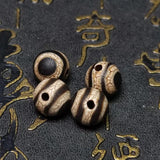 2Pcs Fire Offering Type 3-line Sky Eye Totem Agate Dzi Beads